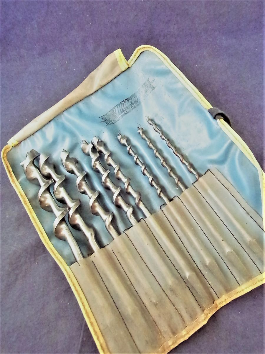 Midway Tool Co. Inc., 8 Piece Carpenters Brace Bit Set in Plastic Roll